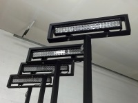 Platform lights on corner posts